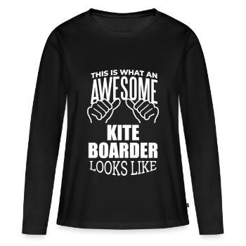 Kiteboard Kiteboard Kiteboard Kiteboard - T-shirt manches longues Premium bio Femme - noir - Devant - Julia (174cm)