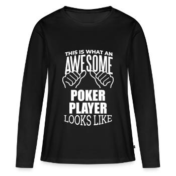 Poker Poker Poker - T-shirt manches longues Premium bio Femme - noir - Devant - Julia (174cm)