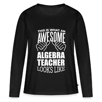 Algèbre Algèbre - T-shirt manches longues Premium bio Femme - noir - Devant - Julia (174cm)