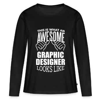 Graphic Designer Graphic Designer Graphic Designer - Women's Premium Organic Long Sleeve Shirt - black - Front - Julia (174cm)