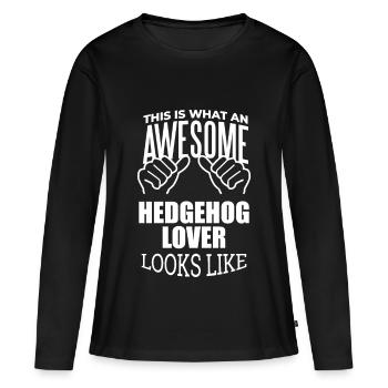 Igel Igel Igel Igel - Frauen Premium Bio Langarmshirt - Schwarz - Vorne - Julia (174cm)