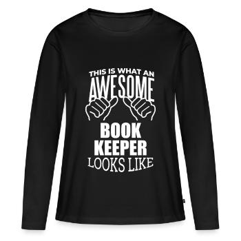 Comptable Comptable Comptable Comptable - T-shirt manches longues Premium bio Femme - noir - Devant - Julia (174cm)