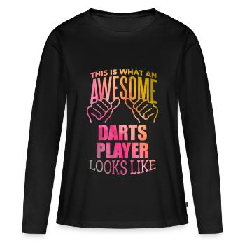 Fléchettes Fléchettes Fléchettes - T-shirt manches longues Premium bio Femme - noir - Devant - Julia (174cm)