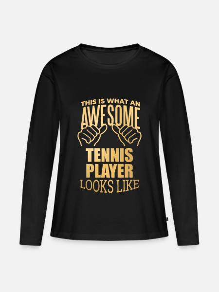 Tennis Tennis Tennis - Frauen Premium Bio Langarmshirt - Schwarz