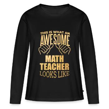 Mathematik Mathematik Mathematik Mathematik - Frauen Premium Bio Langarmshirt - Schwarz - Vorne - Julia (174cm)