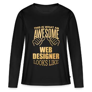 Web Designer Web Designer Web Designer - Women's Premium Organic Long Sleeve Shirt - black - Front - Julia (174cm)