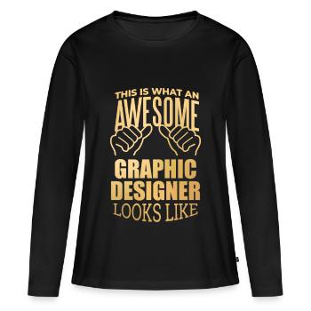Graphic Designer Graphic Designer Graphic Designer - Women's Premium Organic Long Sleeve Shirt - black - Front - Julia (174cm)