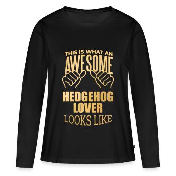 Igel Igel Igel Igel - Frauen Premium Bio Langarmshirt - Schwarz - Vorne - Julia (174cm)