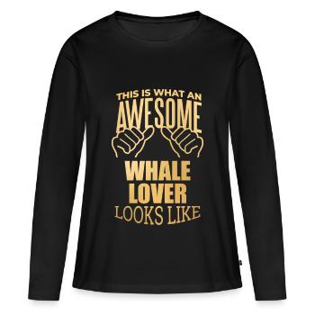 Wal Wal Wal - Frauen Premium Bio Langarmshirt - Schwarz - Vorne - Julia (174cm)