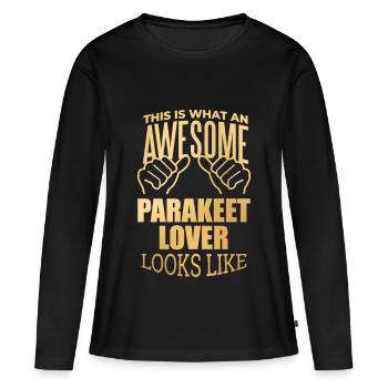Perruche Perruche - T-shirt manches longues Premium bio Femme - noir - Devant - Julia (174cm)