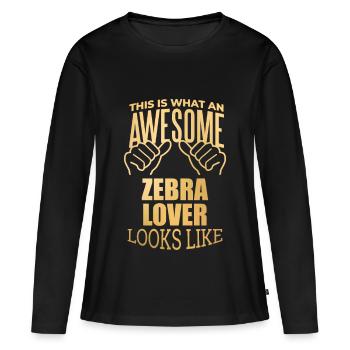 Zebra Zebra Zebra - Frauen Premium Bio Langarmshirt - Schwarz - Vorne - Julia (174cm)
