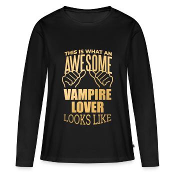 vampire - T-shirt manches longues Premium bio Femme - noir - Devant - Julia (174cm)