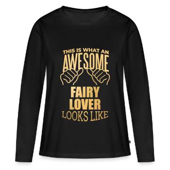 Fee Fee Fee - Frauen Premium Bio Langarmshirt - Schwarz - Vorne - Julia (174cm)