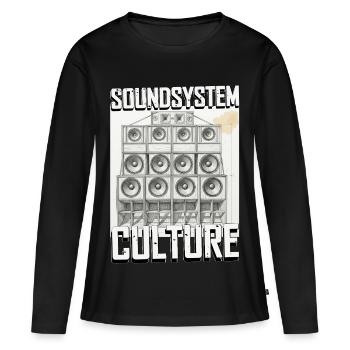 Soundsystem Culture Sketch - T-shirt manches longues Premium bio Femme - noir - Devant - Julia (174cm)