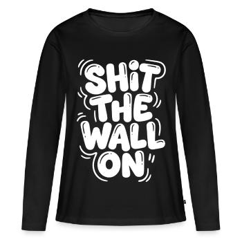 Arrête le mur - T-shirt manches longues Premium bio Femme - noir - Devant - Julia (174cm)