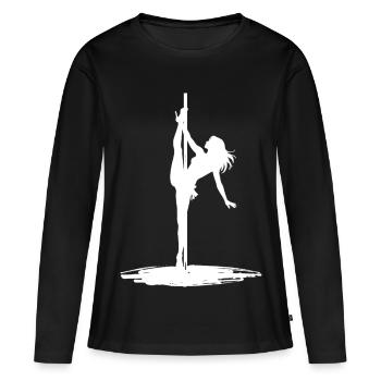 Silhouette de pole dance – Art esthétique - T-shirt manches longues Premium bio Femme - noir - Devant - Julia (174cm)