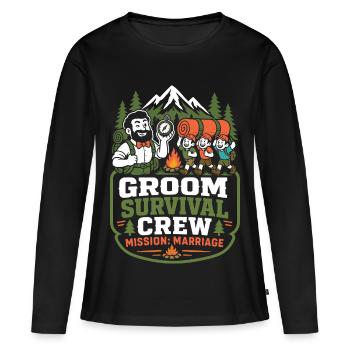 Groom Survival Crew – Mission Wedding - Women's Premium Organic Long Sleeve Shirt - black - Front - Julia (174cm)
