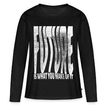 L’avenir, c’est ce que vous en faites - T-shirt manches longues Premium bio Femme - noir - Devant - Julia (174cm)