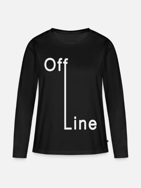 Off Line - Digital Detox Statement - Frauen Premium Bio Langarmshirt - Schwarz