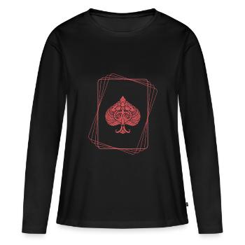 Red spade - Women's Premium Organic Long Sleeve Shirt - black - Front - Julia (174cm)