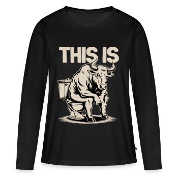 C’est des conneries - T-shirt manches longues Premium bio Femme - noir - Devant - Julia (174cm)
