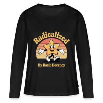 Radicalisé par la décence élémentaire - T-shirt manches longues Premium bio Femme - noir - Devant - Julia (174cm)