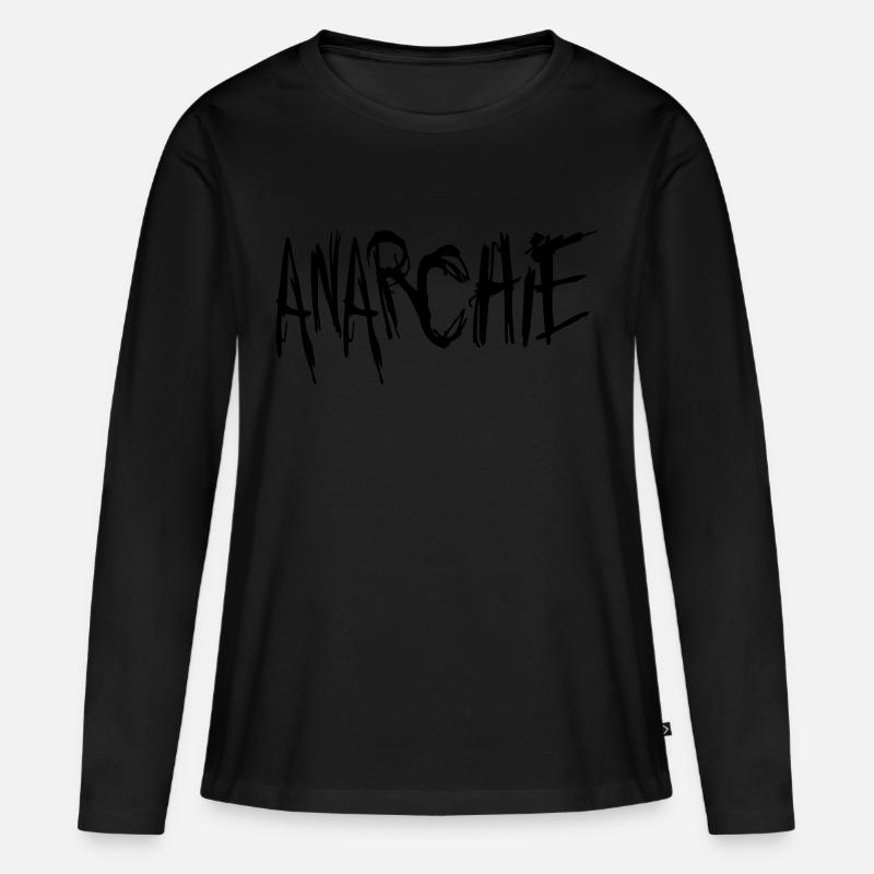 Anarchie - Frauen Premium Bio Langarmshirt - Schwarz