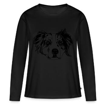 Australian Shepherd - T-shirt manches longues Premium bio Femme - noir - Devant - Julia (174cm)