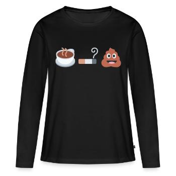 Kaffee, Kippe, K*cken - Frauen Premium Bio Langarmshirt - Schwarz - Vorne - Julia (174cm)