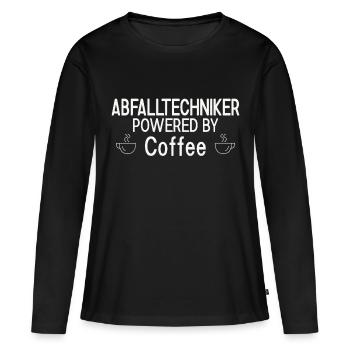 Technicien des déchets alimenté par le café - T-shirt manches longues Premium bio Femme - noir - Devant - Julia (174cm)