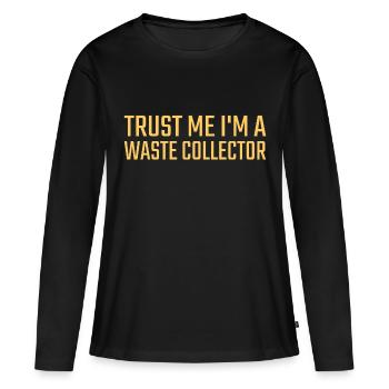 Collecteur de déchets Faites-moi confiance - T-shirt manches longues Premium bio Femme - noir - Devant - Julia (174cm)