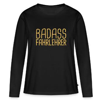 Instructeur de conduite Badass Auto-école - T-shirt manches longues Premium bio Femme - noir - Devant - Julia (174cm)