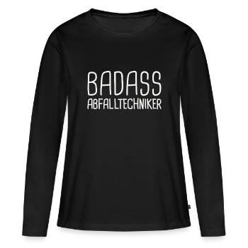 Technicien des déchets Badass - T-shirt manches longues Premium bio Femme - noir - Devant - Julia (174cm)