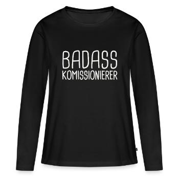 Commissaire Badass - T-shirt manches longues Premium bio Femme - noir - Devant - Julia (174cm)