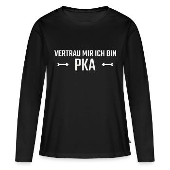PKA Faites-moi confiance - T-shirt manches longues Premium bio Femme - noir - Devant - Julia (174cm)