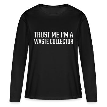 Collecteur de déchets Faites-moi confiance - T-shirt manches longues Premium bio Femme - noir - Devant - Julia (174cm)