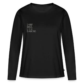 Shine Bride Like a Diamond Black - Women's Premium Organic Long Sleeve Shirt - black - Front - Julia (174cm)