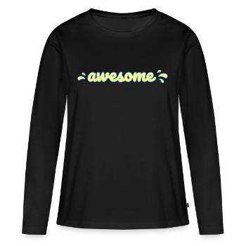 impressionnant - T-shirt manches longues Premium bio Femme - noir - Devant - Julia (174cm)