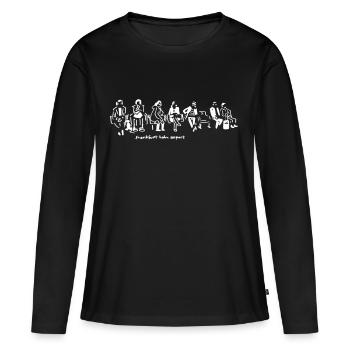 Francfort - T-shirt manches longues Premium bio Femme - noir - Devant - Julia (174cm)