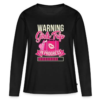 Attention! Voyage de filles en cours Mädelstrip Urlaub - T-shirt manches longues Premium bio Femme - noir - Devant - Julia (174cm)