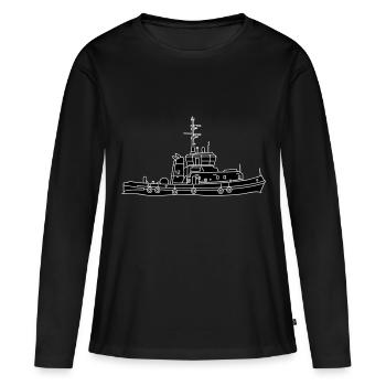 Tug or towing boat 2 - Women's Premium Organic Long Sleeve Shirt - black - Front - Julia (174cm)