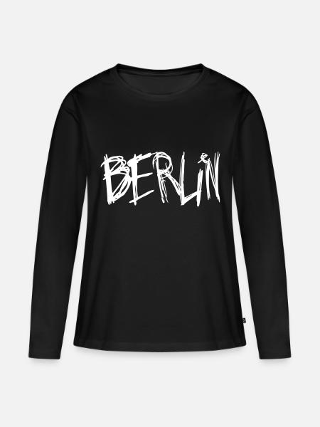 Berlin - Frauen Premium Bio Langarmshirt - Schwarz