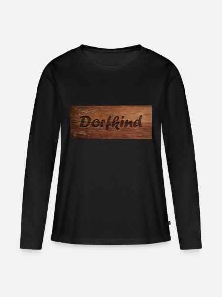 Dorfkind - Frauen Premium Bio Langarmshirt - Schwarz