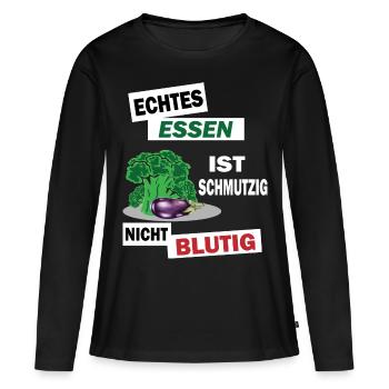 Veganer Vegan Tierschutz Tierrechte Soja Tofu - Frauen Premium Bio Langarmshirt - Schwarz - Vorne - Julia (174cm)