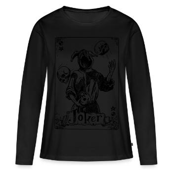 Joker - Frauen Premium Bio Langarmshirt - Schwarz - Vorne - Julia (174cm)