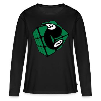 cube billard boule rubi forme - T-shirt manches longues Premium bio Femme - noir - Devant - Julia (174cm)