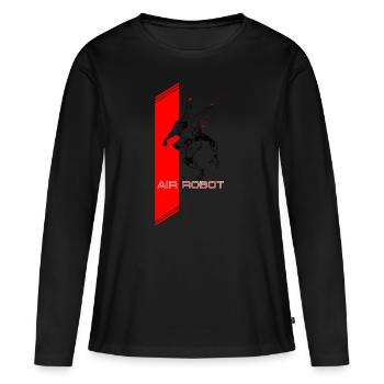 Luft Roboter - Frauen Premium Bio Langarmshirt - Schwarz - Vorne - Julia (174cm)