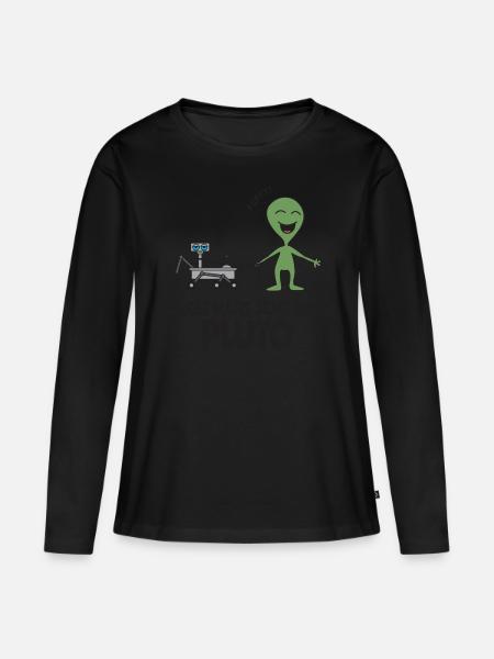 Vergiss Mars Sende mich zu Pluto Geschenk - Frauen Premium Bio Langarmshirt - Schwarz