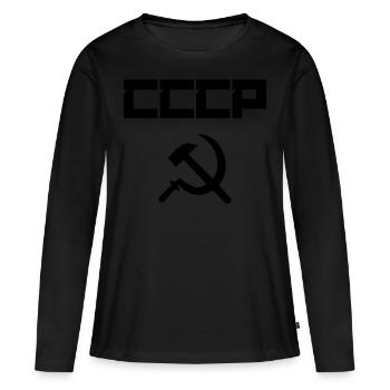 Marteau et faucille noir - T-shirt manches longues Premium bio Femme - noir - Devant - Julia (174cm)