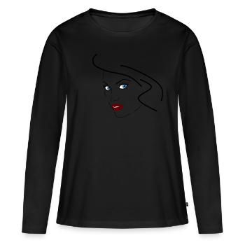 Visage des femmes - T-shirt manches longues Premium bio Femme - noir - Devant - Julia (174cm)